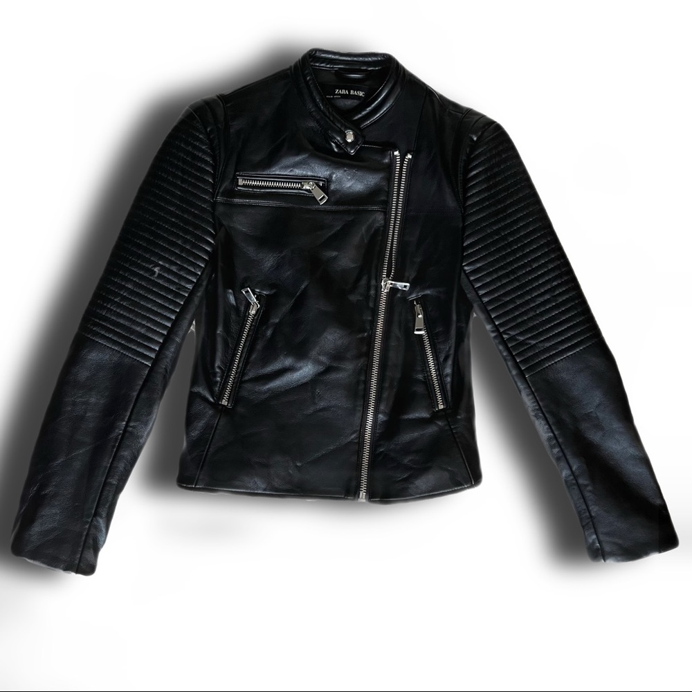 XS Zara Faux Leather Moto Jacket. Perfect condition